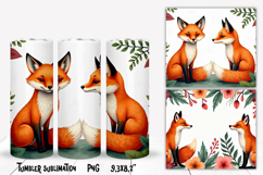 Animal tumbler sublimation | Fox tumbler | Tumbler wrap Product Image 1