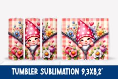 Cute gnome sublimation tumbler wrap design Product Image 1