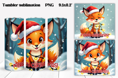 Christmas tumbler sublimation | Christmas animal tumbler PNG Product Image 1