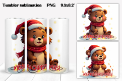 Christmas tumbler sublimation | Christmas animal tumbler PNG Product Image 1