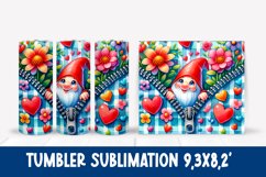 Cute gnome sublimation tumbler Product Image 1