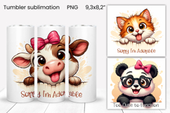 Funny animals sticking out their tongues tumbler wrap Product Image 1