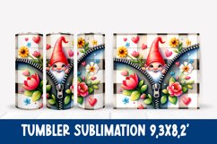 Cute gnome sublimation tumbler | Tumbler gnome PNG design Product Image 1