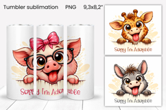 Funny animals sticking out their tongues tumbler wrap Product Image 1