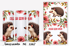 Animal tumbler sublimation | Hedgehog tumbler | Tumbler wrap Product Image 1