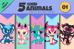 Anime character set 01. Tshirt, PNG. Product Image 1