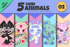 Anime character set 02. Tshirt, PNG. Product Image 1