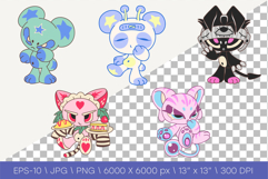 Anime character set 02. Tshirt, PNG. Product Image 2