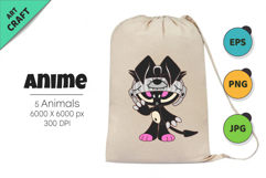 Anime character set 02. Tshirt, PNG. Product Image 4