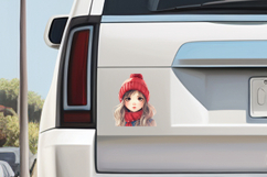 Anime Girl Christmas Clipart Bundle - 10 Transparent PNGs Product Image 7