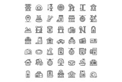 Pets hotel icons set, outline style Product Image 1