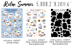 Summer Style Relax Owl Stickers|PNG|JPEG Product Image 2