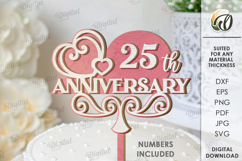 Anniversary Cake Toppers Bundle Laser Cut. Cake Topper SVG Product Image 6