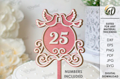 Anniversary Cake Toppers Bundle Laser Cut. Cake Topper SVG Product Image 9