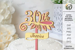 Anniversary Cake Toppers Bundle Laser Cut. Cake Topper SVG Product Image 10