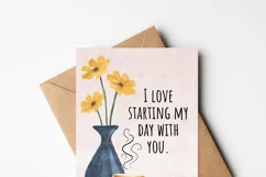 I Love You Card - I Love Starting My Day With You - Romantic Card, Sentimental Card 