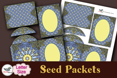 Blue Vintage Seed Packet Printable Template Letter Size Product Image 2