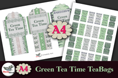 Green Tea Time Tea Bag Holders Printable A4 Product Image 1