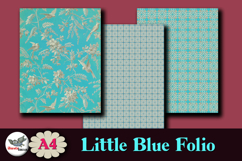 Blue Folio Junk Journal Kit A4 Printable Ephemera Product Image 7