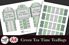 Green Tea Time Tea Bag Holders Printable A4 Product Image 2