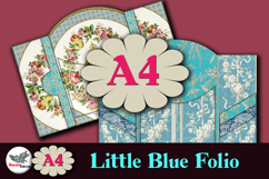Blue Folio Junk Journal Kit A4 Printable Ephemera Product Image 1