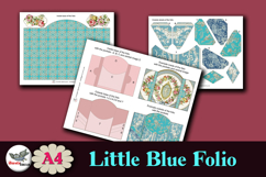 Blue Folio Junk Journal Kit A4 Printable Ephemera Product Image 6