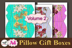 Floral Gold Stripe Pillow Box Template Kit Vol.2 A4 Product Image 2