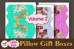 Floral Gold Stripe Pillow Box Template Kit Vol.2 Letter Product Image 2