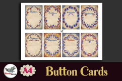 Vintage Floral Button Cards Printable Kit A4 Product Image 2