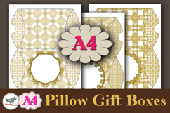 Gold Ornate Pillow Box Template Kit Vol.2 A4 Printable Product Image 1