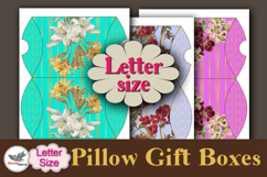 Floral Gold Stripe Pillow Box Template Kit Vol.2 Letter Product Image 1