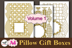 Gold Ornate Pillow Box Template Kit A4 Printable Product Image 2