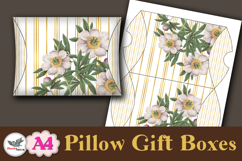 Floral Gold Stripe Pillow Box Template Kit A4 Printable Product Image 3