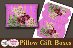 Floral Gold Stripe Pillow Box Template Kit Vol.2 Letter Product Image 3