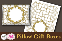 Gold Ornate Pillow Box Template Kit A4 Printable Product Image 3