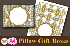 Gold Ornate Pillow Box Template Kit A4 Printable Product Image 4
