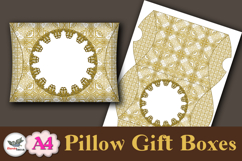 Gold Ornate Pillow Box Template Kit Vol.2 A4 Printable Product Image 4