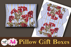 Floral Gold Stripe Pillow Box Template Kit Vol.2 A4 Product Image 4