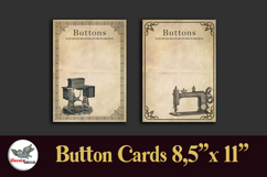 Vintage Button Cards Printable 8.5x11 Sewing Set Product Image 3