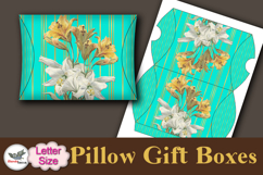 Floral Gold Stripe Pillow Box Template Kit Vol.2 Letter Product Image 5