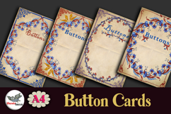 Vintage Floral Button Cards Printable Kit A4 Product Image 4