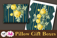 Floral Gold Stripe Pillow Box Template Kit A4 Printable Product Image 5