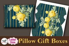 Floral Gold Stripe Pillow Box Template Kit Letter Product Image 5