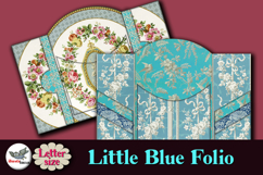 Blue Folio Junk Journal Kit Letter Size Printable Product Image 2