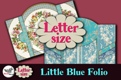 Blue Folio Junk Journal Kit Letter Size Printable Product Image 1