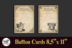 Vintage Button Cards Printable 8.5x11 Sewing Set Product Image 5