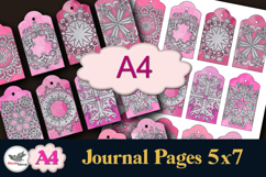 Pink &amp; Silver Christmas Tags A4 Printable Set Product Image 1