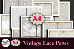 Antique Lace Junk Journal Pages Kit A4 Printable Product Image 1