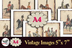 Antique French Military Journal Pages A4 Printable Product Image 1