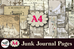 Vintage London Docks Junk Journal Pages Kit A4 Product Image 1